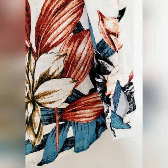 C&C California Women's 100% Linen Tropical Blouse Flowy Oversize 3XL - Picture 15 of 16